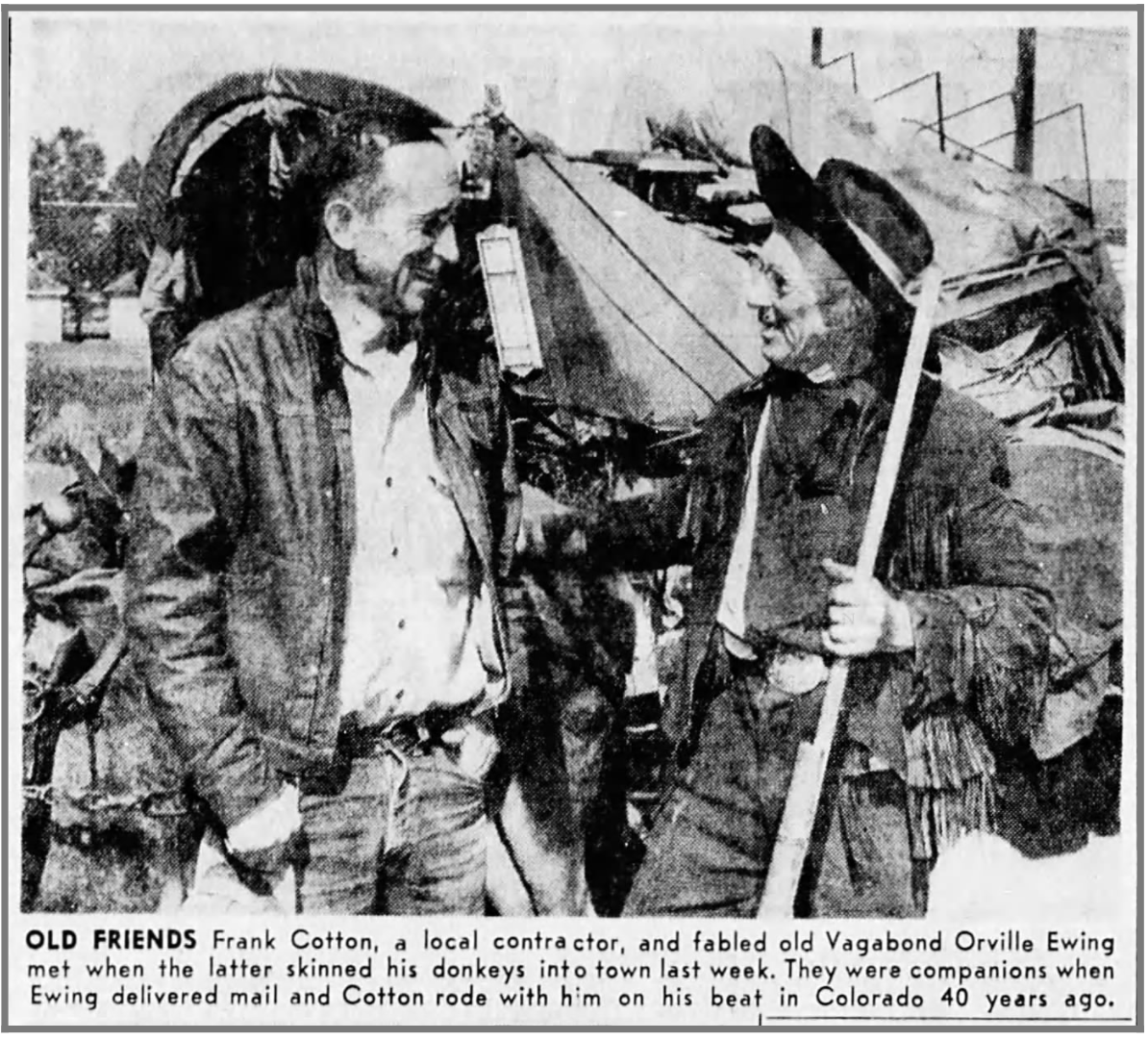 Orville Ewing meets Former Baca Countian in Klamath Falls Oregon, 1959
